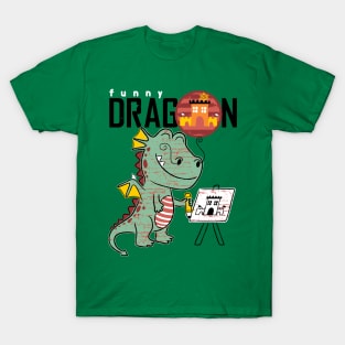 Funny dragon drawing illustration T-Shirt